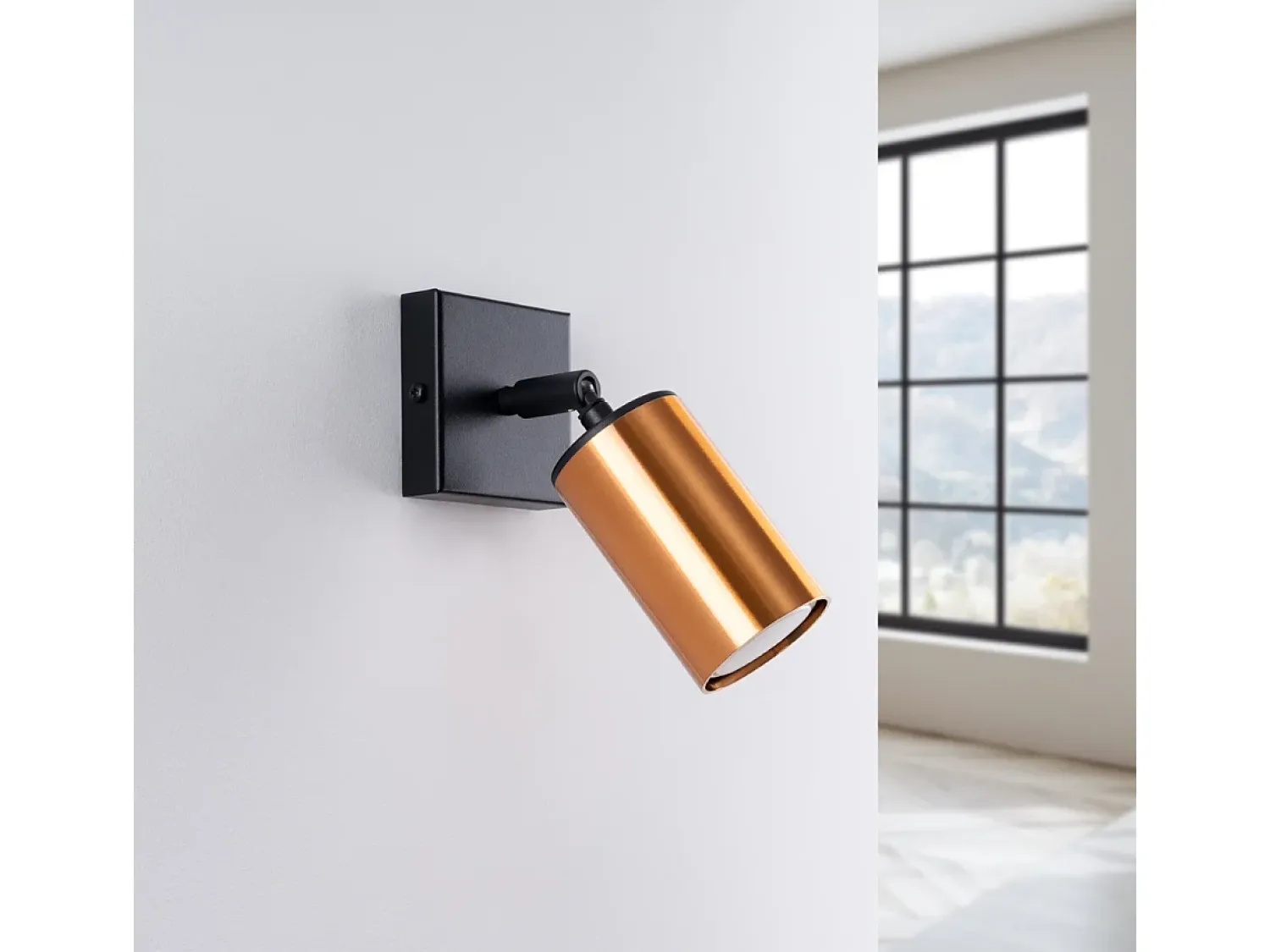 Sollux Lighting Lámparas de pared Glois moderno de acero - 1 fuentes luminosas 3000K - L.8 x A.18,5 cm - /cobre Negro