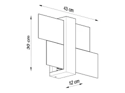 Sollux Lighting Lámparas de pared Ignis escandinavo de madera/vidrio - 1 fuentes luminosas 3000K - L.43 x A.30 cm - madera natural Color natural claro