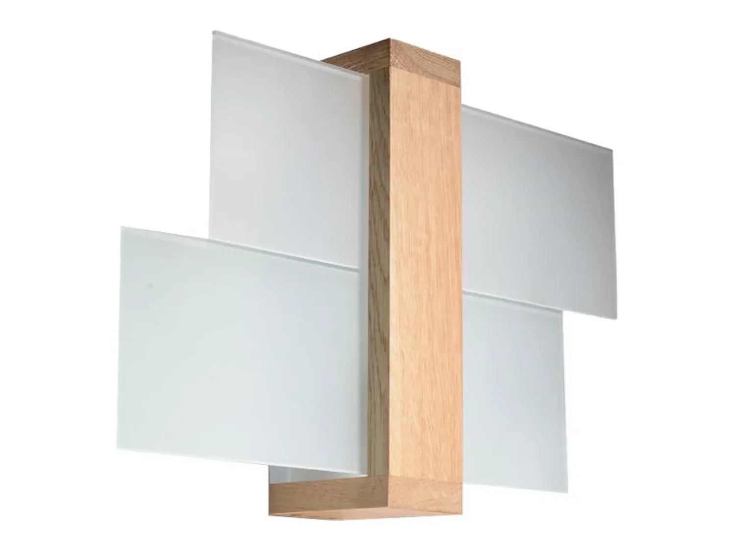 Sollux Lighting Lámparas de pared Ignis escandinavo de madera/vidrio - 1 fuentes luminosas 3000K - L.43 x A.30 cm - madera natural Color natural claro