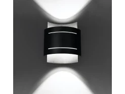 Sollux Lighting Aplique Para Pared^Lámparas de pared Ignisra moderno de acero - 1 fuentes luminosas 4000K - L.21 x A.23 cm - Negro
