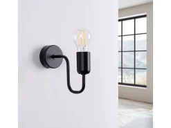 Sale Sollux Lighting Lámparas de pared Infinix industrial de acero - 1 fuentes luminosas 3000K - L.8,5 x A.20 cm - Negro