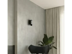 Sollux Lighting Aplique Para Pared^Lámparas de pared Influx industrial de acero - 1 fuentes luminosas 3000K - L.22 x A.23 cm - Negro