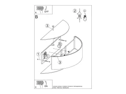 Sollux Lighting Aplique Para Pared^Lámparas de pared Kalmaris minimalista de tela/vidrio/acero - 2 fuentes luminosas 3000K - L.45 x A.12 cm - Negro