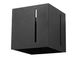 Sale Sollux Lighting Lámparas de pared Luminara moderno de aluminio - 1 fuentes luminosas 3000K - L.10 x A.10 cm - Negro