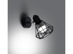 Sollux Lighting Aplique Para Pared^Lámparas de pared Lunova moderno de acero - 1 fuentes luminosas 4000K - L.18 x A.18 cm - Negro