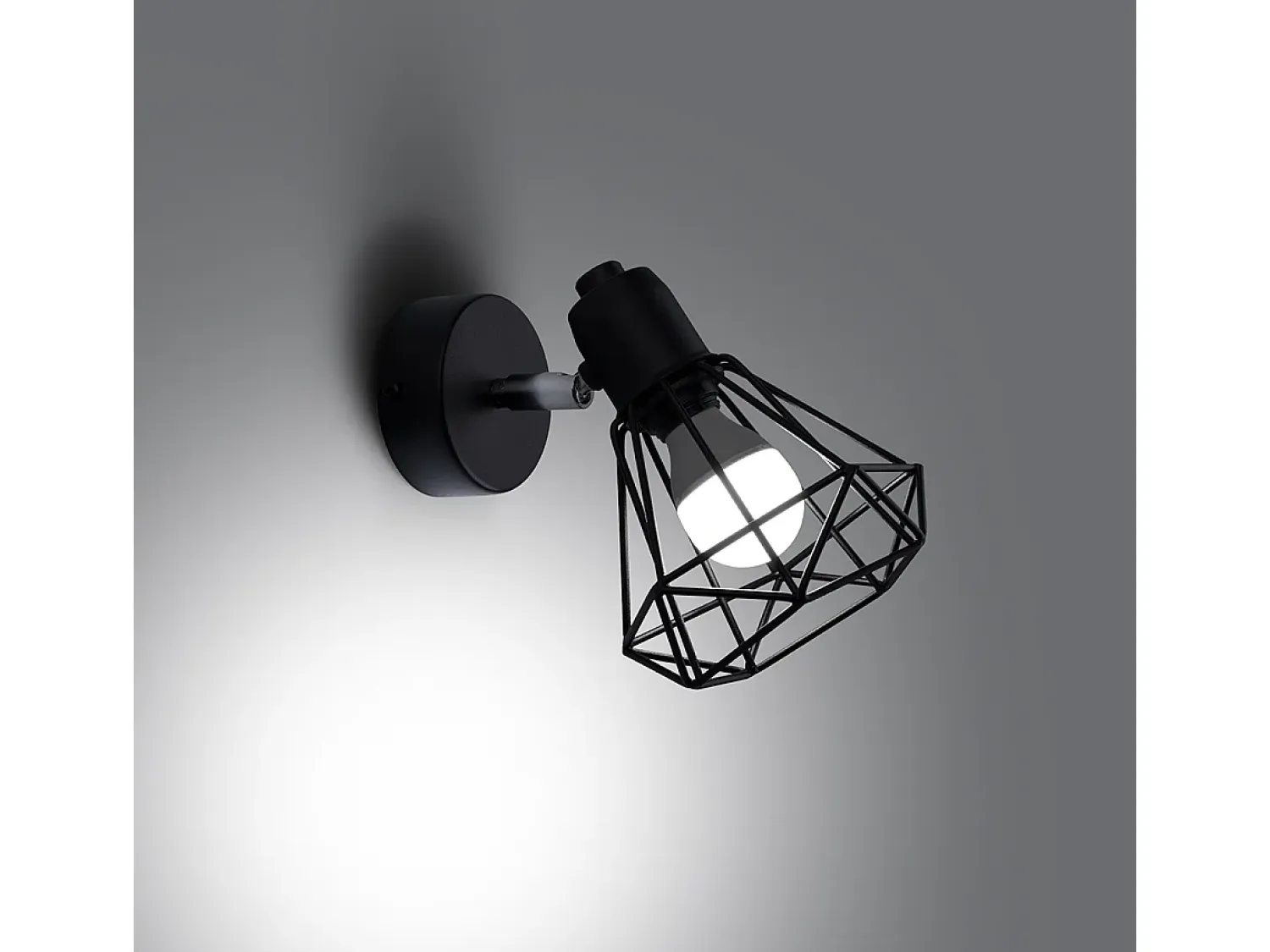 Sollux Lighting Aplique Para Pared^Lámparas de pared Lunova moderno de acero - 1 fuentes luminosas 4000K - L.18 x A.18 cm - Negro