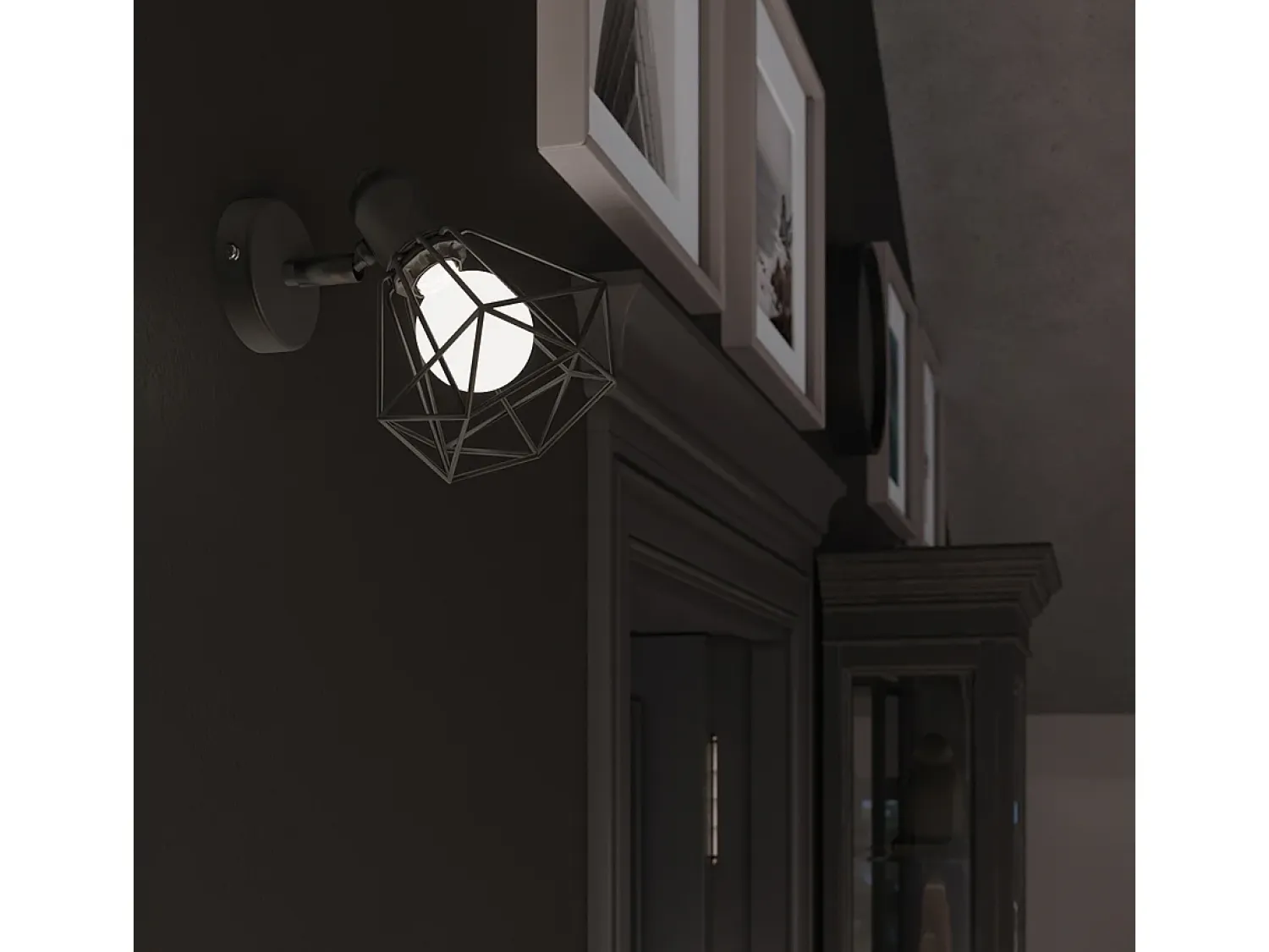 Sollux Lighting Aplique Para Pared^Lámparas de pared Lunova moderno de acero - 1 fuentes luminosas 4000K - L.18 x A.18 cm - Negro