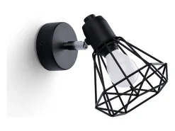 Sollux Lighting Aplique Para Pared^Lámparas de pared Lunova moderno de acero - 1 fuentes luminosas 4000K - L.18 x A.18 cm - Negro