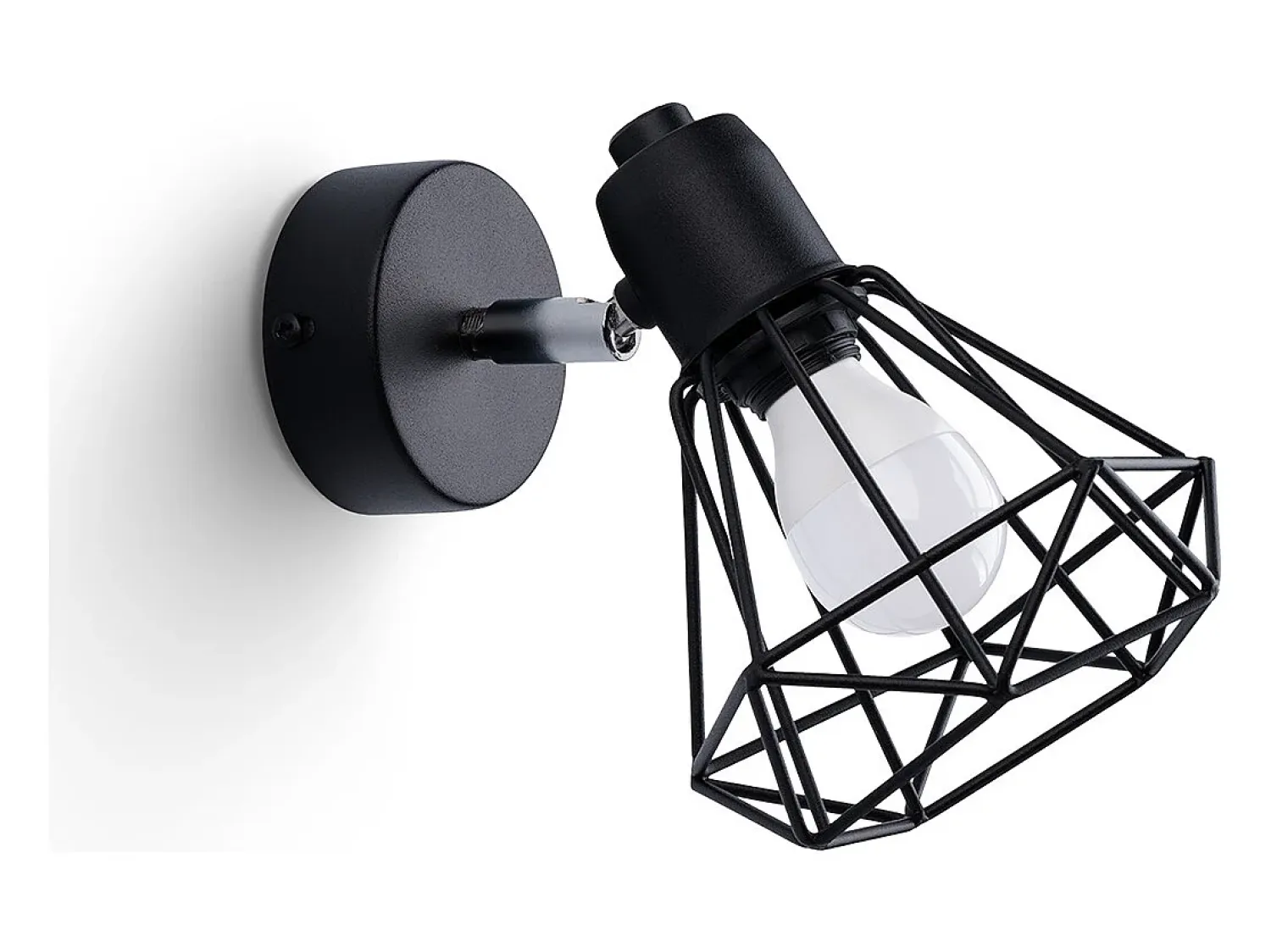 Sollux Lighting Aplique Para Pared^Lámparas de pared Lunova moderno de acero - 1 fuentes luminosas 4000K - L.18 x A.18 cm - Negro