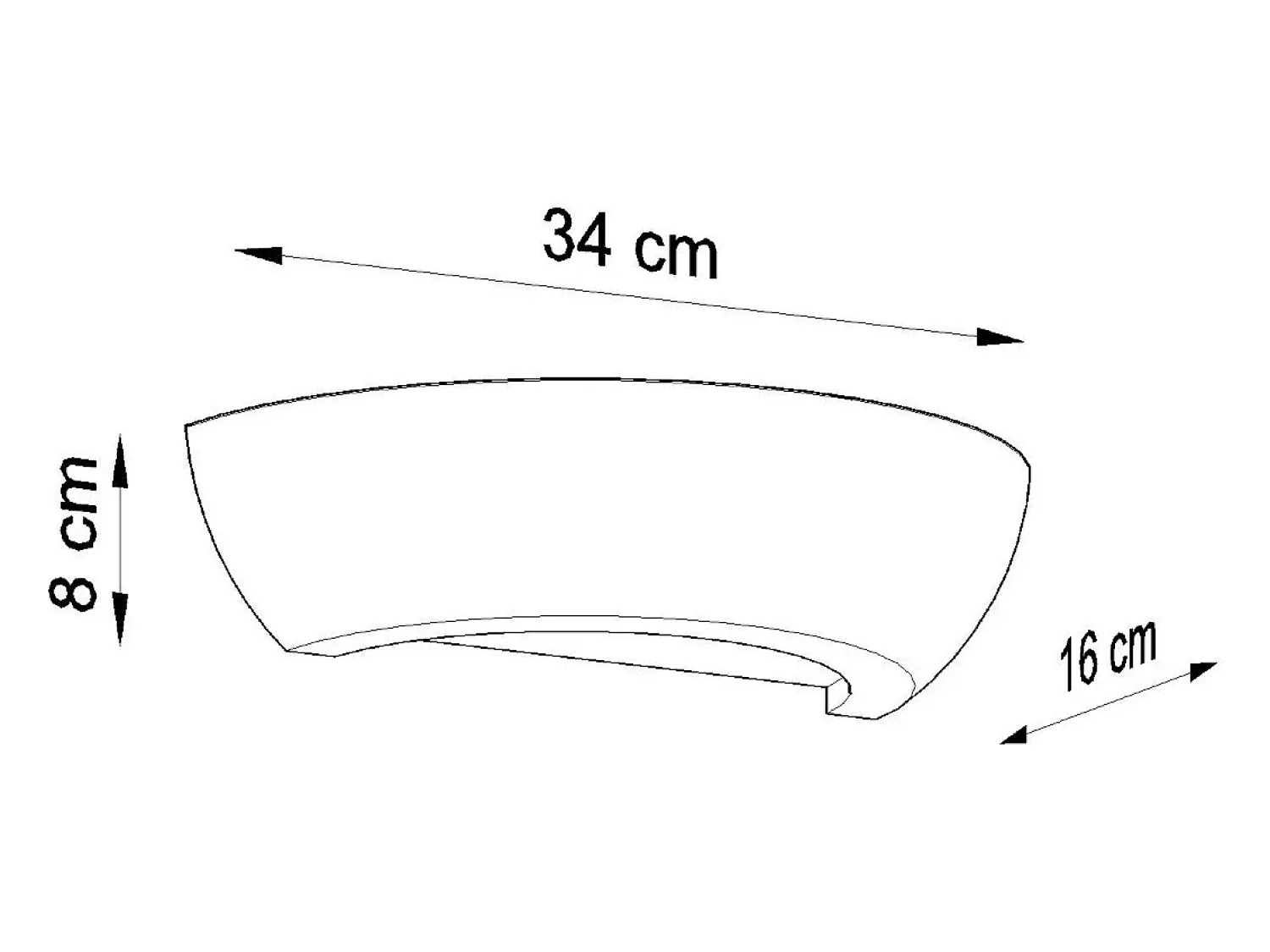 Sollux Lighting Aplique Para Pared^Lámparas de pared Luxis moderno de cerámica/vidrio - 1 fuentes luminosas 3000K - L.34 x A.8 cm - Blanco