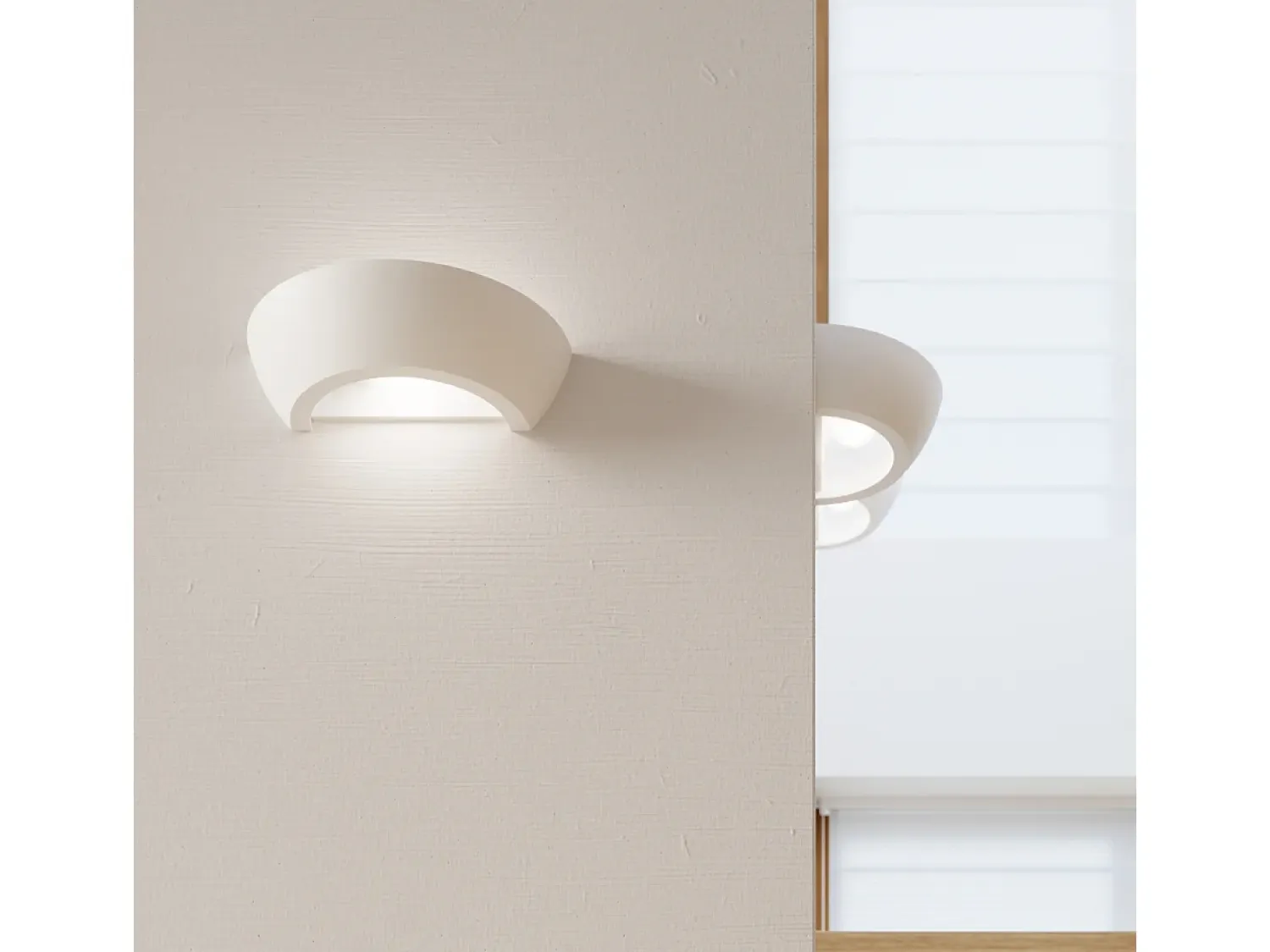 Sollux Lighting Aplique Para Pared^Lámparas de pared Luxis moderno de cerámica/vidrio - 1 fuentes luminosas 3000K - L.34 x A.8 cm - Blanco