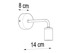 Sollux Lighting Aplique Para Pared^Lámparas de pared Luxra desván de acero - 1 fuentes luminosas 3000K - L.8 x A.8 cm - Negro