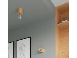 Best Sollux Lighting Lámparas de pared Nalvado escandinavo de madera - 1 fuentes luminosas 4000K - L.10 x A.10 cm - madera natural Color natural claro