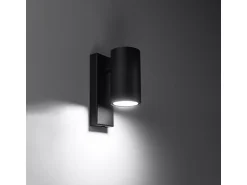 Sollux Lighting Aplique Para Pared^Lámparas de pared Nutiq moderno de acero - 1 fuentes luminosas 4000K - L.6 x A.15 cm - Negro