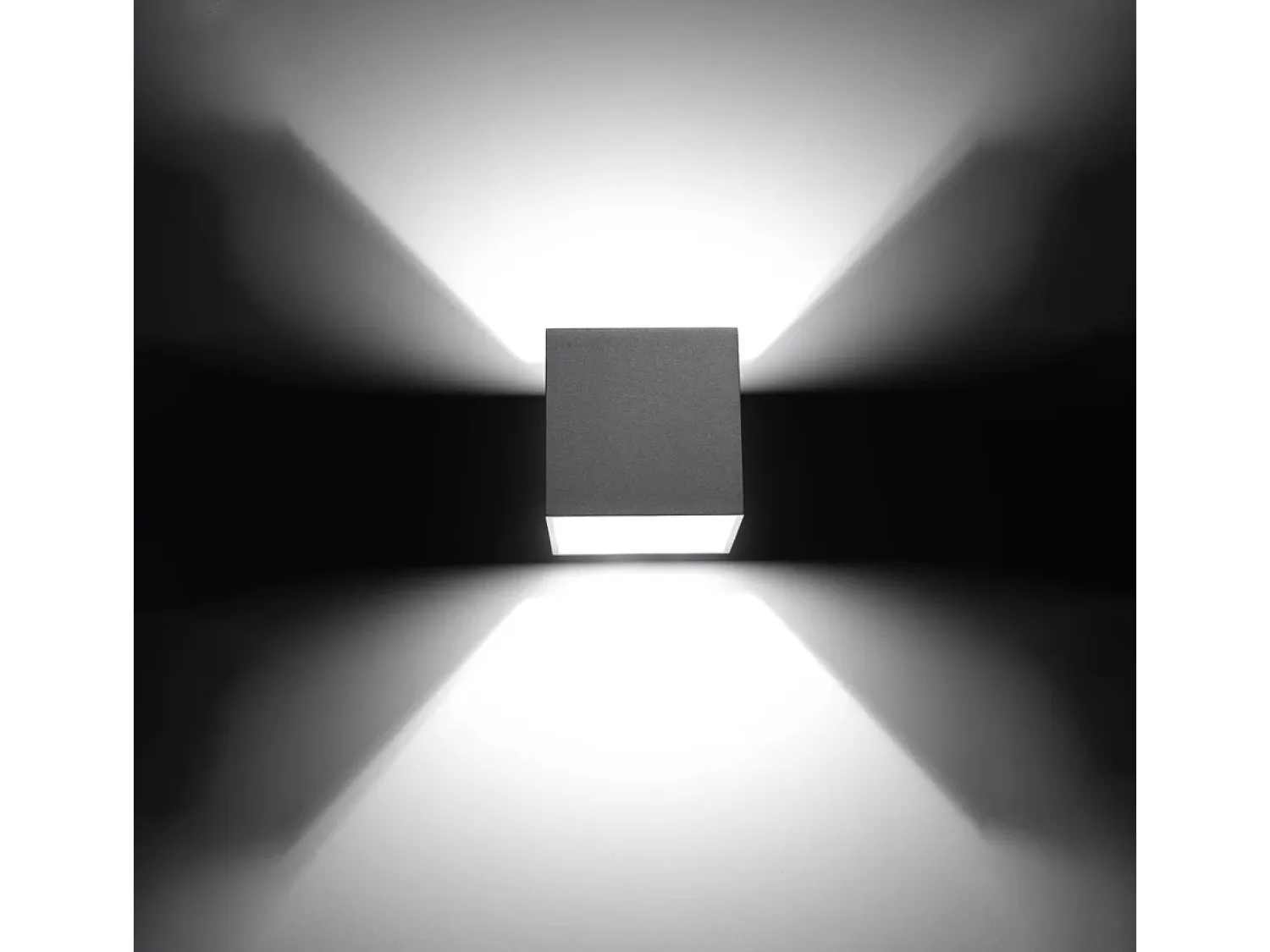 Sollux Lighting Aplique Para Pared^Lámparas de pared Quadx moderno de aluminio - 1 fuentes luminosas 4000K - L.10 x A.10 cm - Gris