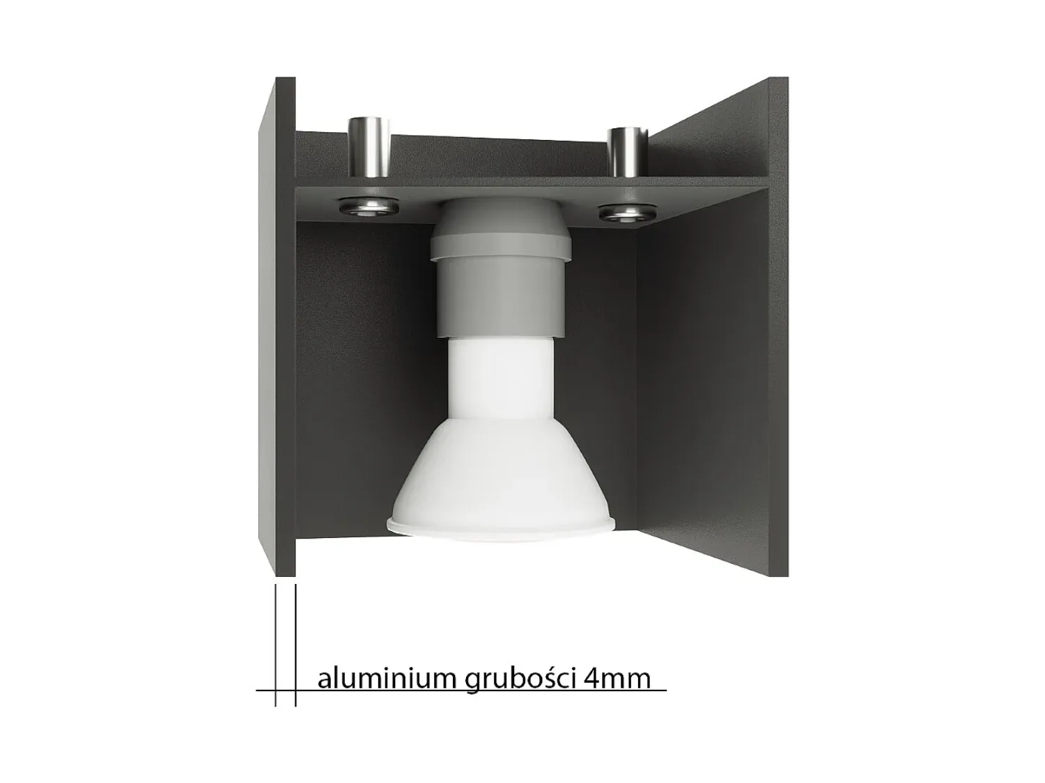 Sollux Lighting Aplique Para Pared^Lámparas de pared Quadx moderno de aluminio - 1 fuentes luminosas 4000K - L.10 x A.10 cm - Gris