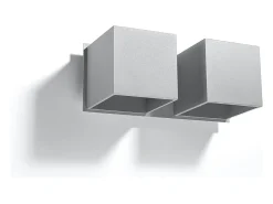 Sollux Lighting Aplique Para Pared^Lámparas de pared Quadx moderno de aluminio - 2 fuentes luminosas 3000K - L.26 x A.11 cm - Gris