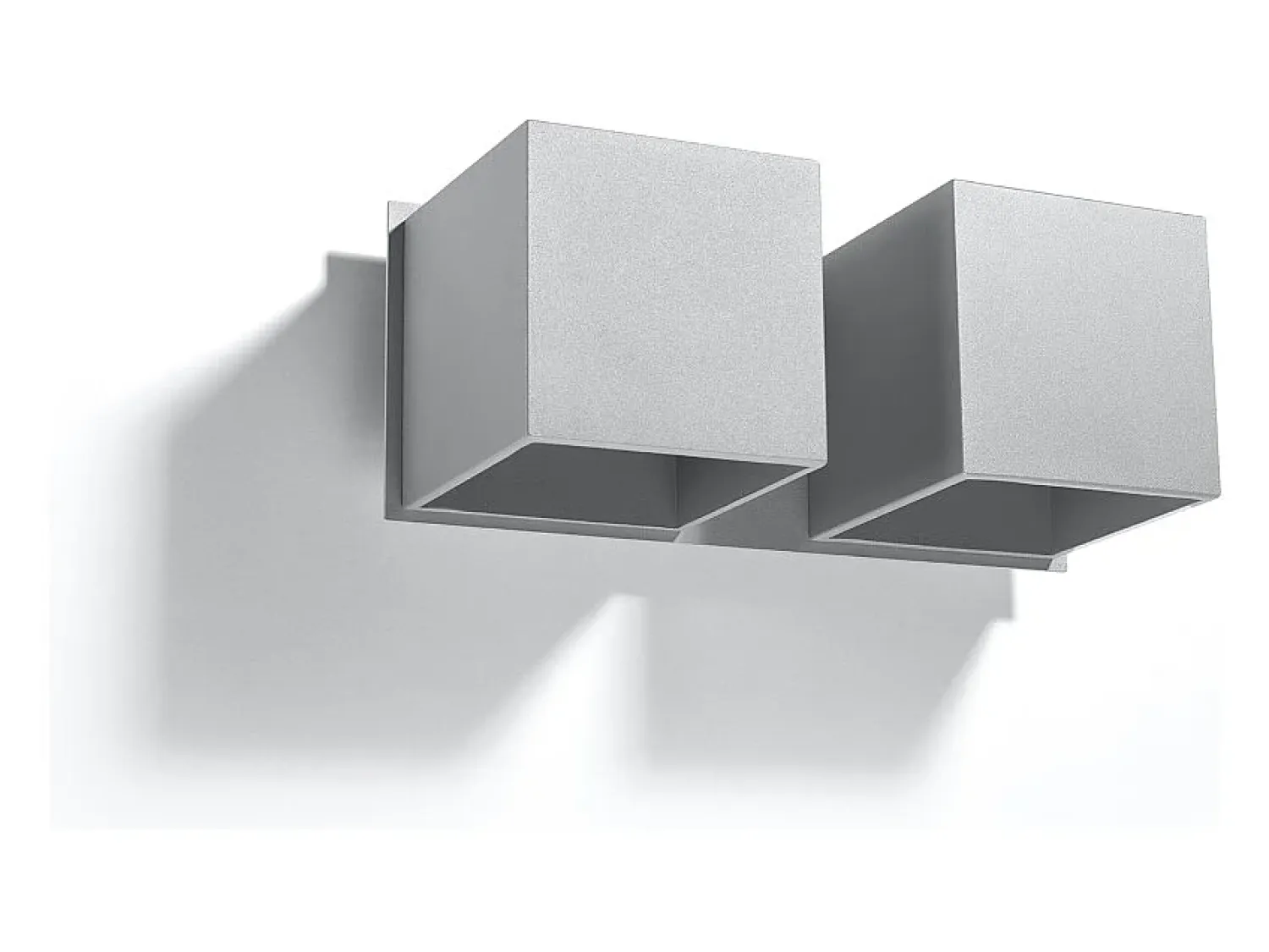 Sollux Lighting Aplique Para Pared^Lámparas de pared Quadx moderno de aluminio - 2 fuentes luminosas 3000K - L.26 x A.11 cm - Gris