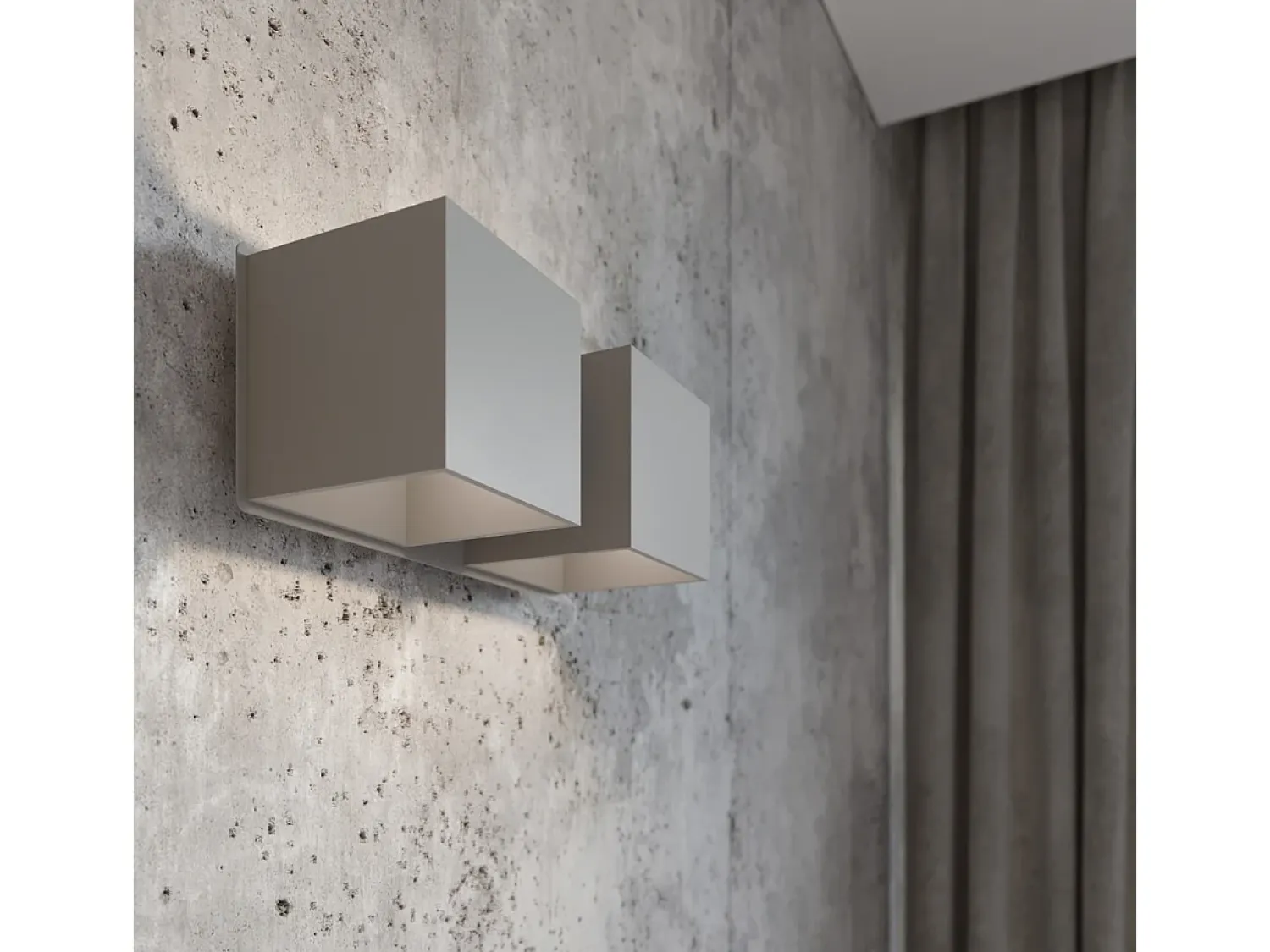 Sollux Lighting Aplique Para Pared^Lámparas de pared Quadx moderno de aluminio - 2 fuentes luminosas 3000K - L.26 x A.11 cm - Gris