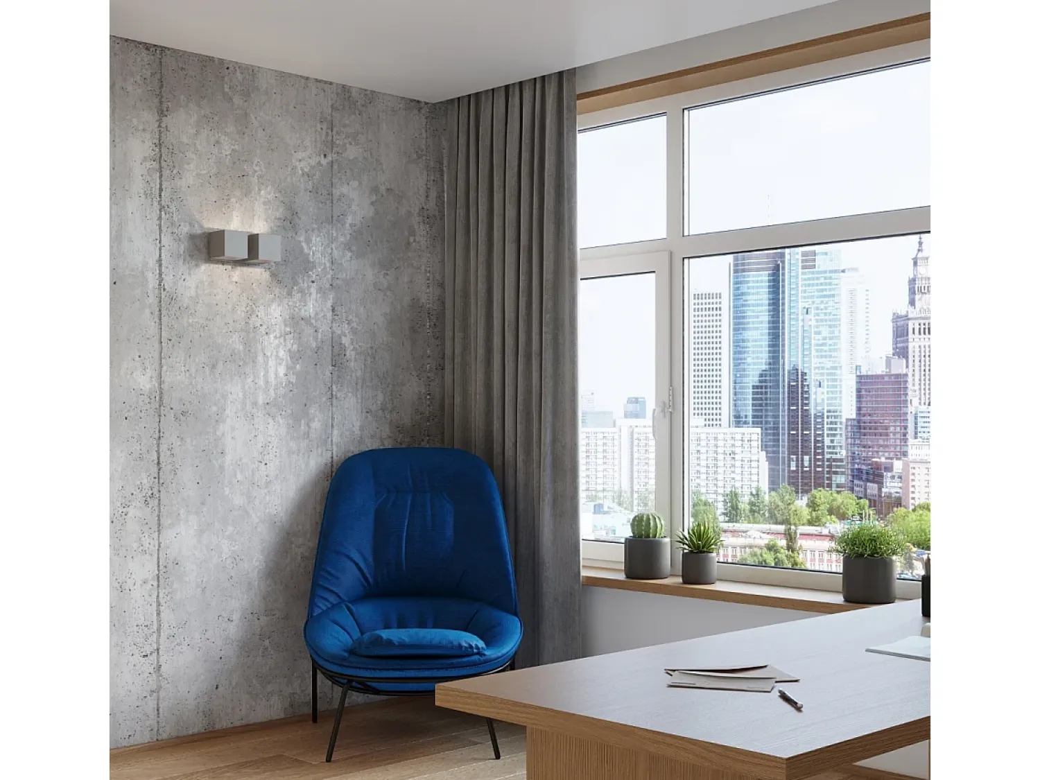 Sollux Lighting Aplique Para Pared^Lámparas de pared Quadx moderno de aluminio - 2 fuentes luminosas 3000K - L.26 x A.11 cm - Gris