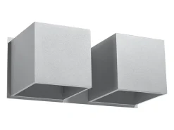 Sollux Lighting Aplique Para Pared^Lámparas de pared Quadx moderno de aluminio - 2 fuentes luminosas 3000K - L.26 x A.11 cm - Gris