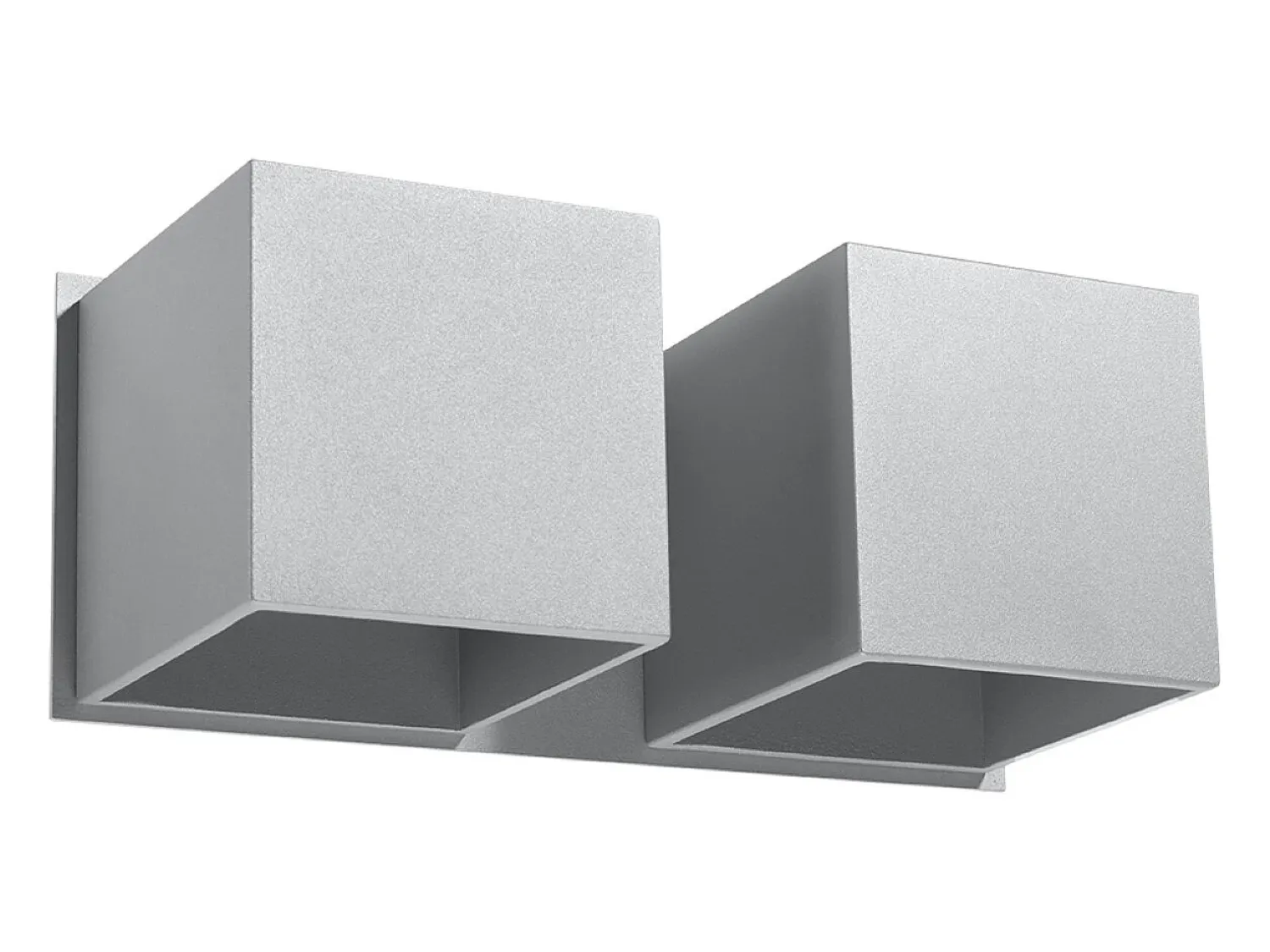 Sollux Lighting Aplique Para Pared^Lámparas de pared Quadx moderno de aluminio - 2 fuentes luminosas 3000K - L.26 x A.11 cm - Gris