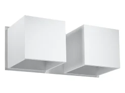 Sollux Lighting Aplique Para Pared^Lámparas de pared Quadx moderno de aluminio - 2 fuentes luminosas 4000K - L.26 x A.11 cm - Blanco