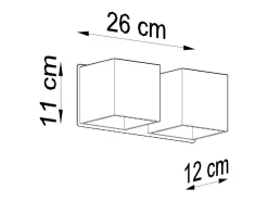 Sollux Lighting Aplique Para Pared^Lámparas de pared Quadx moderno de aluminio - 2 fuentes luminosas 4000K - L.26 x A.11 cm - Blanco