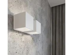 Sollux Lighting Aplique Para Pared^Lámparas de pared Quadx moderno de aluminio - 2 fuentes luminosas 4000K - L.26 x A.11 cm - Blanco
