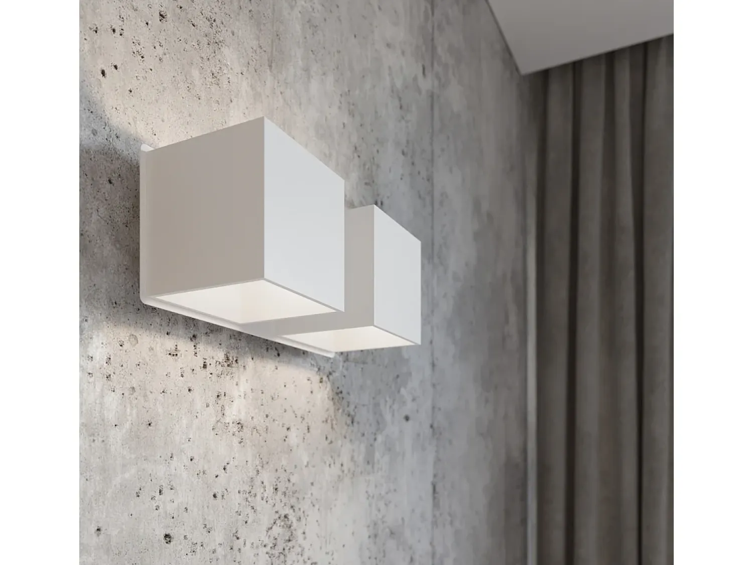 Sollux Lighting Aplique Para Pared^Lámparas de pared Quadx moderno de aluminio - 2 fuentes luminosas 4000K - L.26 x A.11 cm - Blanco