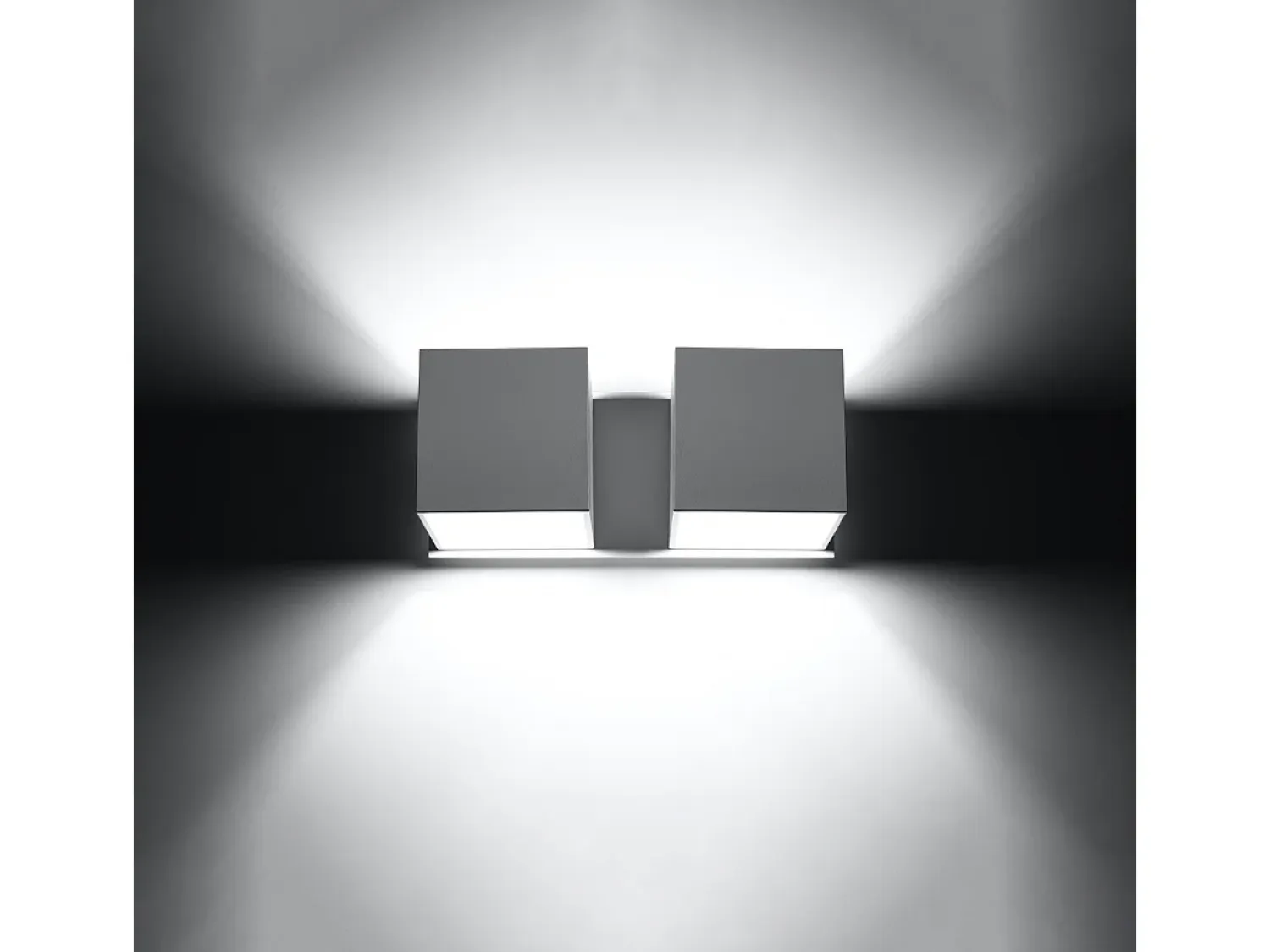 Sollux Lighting Aplique Para Pared^Lámparas de pared Quadx moderno de aluminio - 2 fuentes luminosas 4000K - L.26 x A.11 cm - Blanco