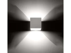 Sollux Lighting Lámparas de pared Quadx moderno de aluminio - 1 fuentes luminosas 4000K - L.10 x A.10 cm - Blanco