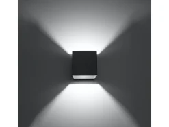 Sollux Lighting Aplique Para Pared^Lámparas de pared Quadx moderno de aluminio - 1 fuentes luminosas 4000K - L.10 x A.10 cm - antracita Gris antracita