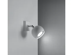 Sollux Lighting Aplique Para Pared^Lámparas de pared Rayis moderno de acero - 1 fuentes luminosas 4000K - L.10 x A.10 cm - Blanco