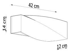 Sollux Lighting Aplique Para Pared^Lámparas de pared Sigmonix moderno de cerámica/vidrio - 1 fuentes luminosas 3000K - L.42 x A.14 cm - Negro