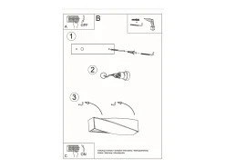 Sollux Lighting Aplique Para Pared^Lámparas de pared Sigmonix moderno de cerámica/vidrio - 1 fuentes luminosas 3000K - L.42 x A.14 cm - Negro