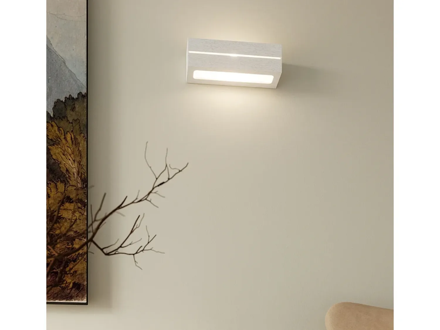 Sale Sollux Lighting Lámparas de pared Solara line moderno de cerámica - 1 fuentes luminosas 4000K - L.32,5 x A.9,5 cm - Blanco