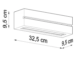 Sale Sollux Lighting Lámparas de pared Solara line moderno de cerámica - 1 fuentes luminosas 4000K - L.32,5 x A.9,5 cm - Blanco