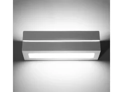 Sale Sollux Lighting Lámparas de pared Solara line moderno de cerámica - 1 fuentes luminosas 4000K - L.32,5 x A.9,5 cm - Blanco