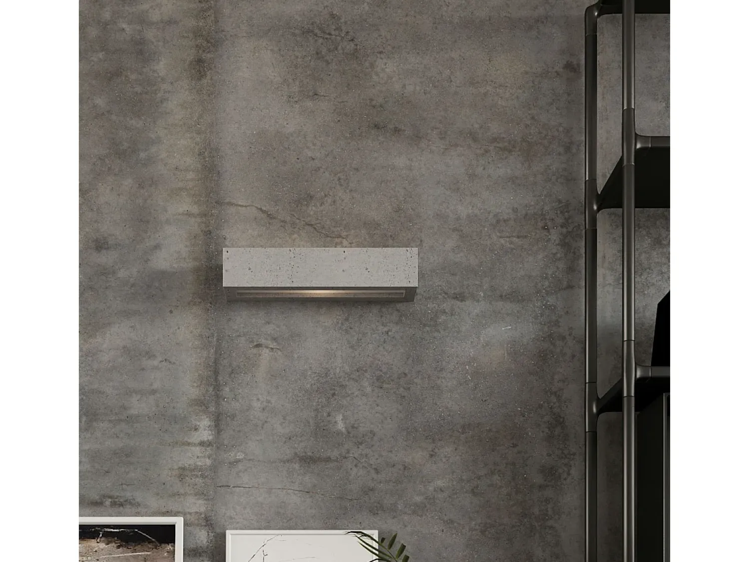 Sollux Lighting Lámparas de pared Solara moderno de hormigón/vidrio - 1 fuentes luminosas 4000K - L.30 x A.10 cm - Gris