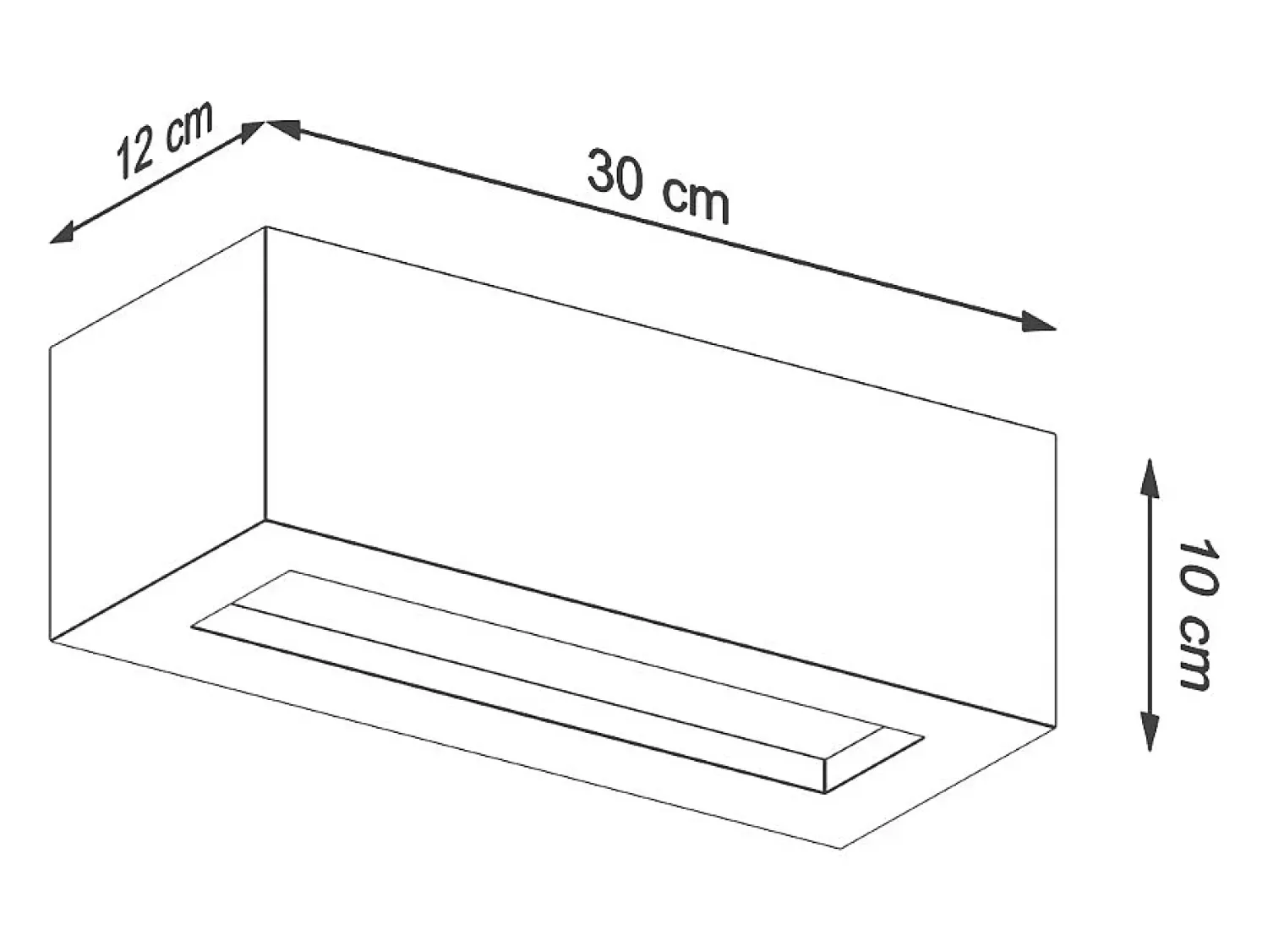 Sollux Lighting Lámparas de pared Solara moderno de hormigón/vidrio - 1 fuentes luminosas 4000K - L.30 x A.10 cm - Gris