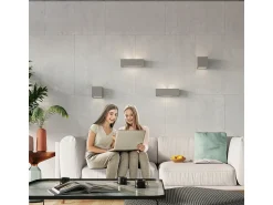Sollux Lighting Aplique Para Pared^Lámparas de pared Solara moderno de cerámica/vidrio - 1 fuentes luminosas 3000K - L.32,5 x A.9,5 cm - Gris