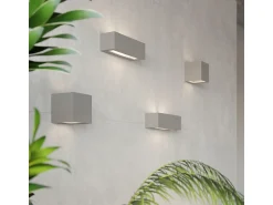 Sollux Lighting Aplique Para Pared^Lámparas de pared Solara moderno de cerámica/vidrio - 1 fuentes luminosas 3000K - L.32,5 x A.9,5 cm - Gris