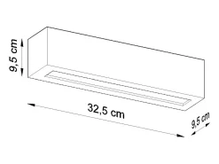 Sollux Lighting Aplique Para Pared^Lámparas de pared Solara moderno de cerámica/vidrio - 1 fuentes luminosas 3000K - L.32,5 x A.9,5 cm - Gris