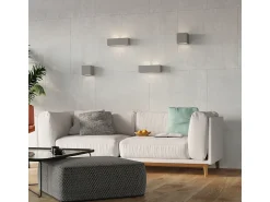 Sollux Lighting Aplique Para Pared^Lámparas de pared Solara moderno de cerámica/vidrio - 1 fuentes luminosas 3000K - L.32,5 x A.9,5 cm - Gris