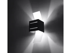 Sollux Lighting Lámparas de pared Solenix moderno de aluminio/vidrio - 1 fuentes luminosas 3000K - L.10 x A.30 cm - Negro