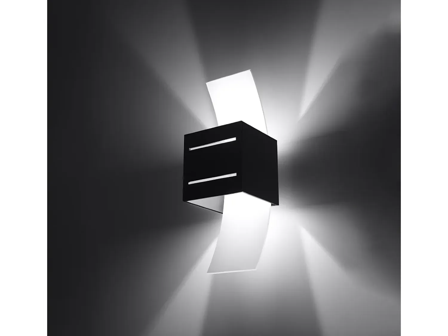 Sollux Lighting Lámparas de pared Solenix moderno de aluminio/vidrio - 1 fuentes luminosas 3000K - L.10 x A.30 cm - Negro