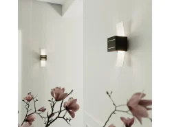 Sollux Lighting Lámparas de pared Solenix moderno de aluminio/vidrio - 1 fuentes luminosas 3000K - L.10 x A.30 cm - Negro