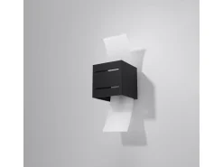 Sollux Lighting Lámparas de pared Solenix moderno de aluminio/vidrio - 1 fuentes luminosas 3000K - L.10 x A.30 cm - Negro