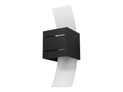 Sollux Lighting Lámparas de pared Solenix moderno de aluminio/vidrio - 1 fuentes luminosas 3000K - L.10 x A.30 cm - Negro